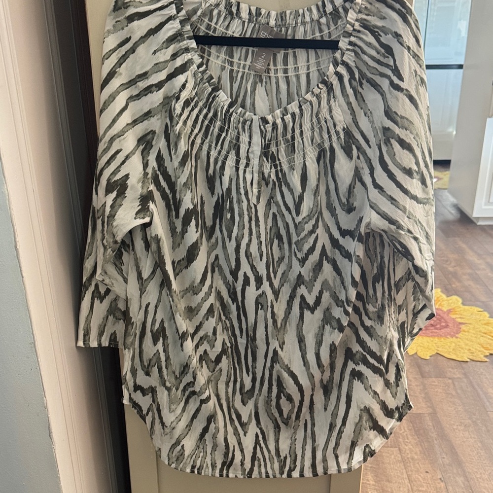 Chico's Black and White Zebra-Print Tunic